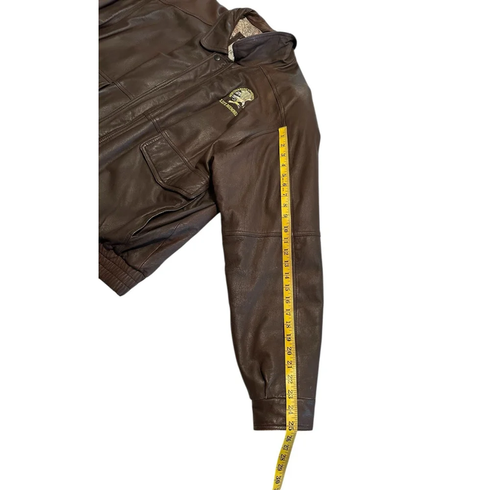 Burks Bay Leather Jacket Bomber Mens XXL North American Hunting Club Life Member